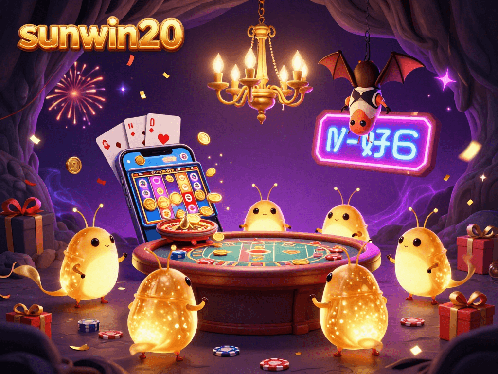 Illuminate your gaming adventure with sunwin20 in a captivating cave casino scene.