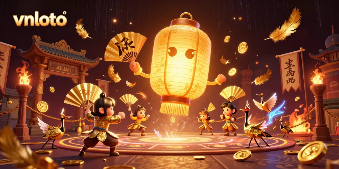 Experience vnloto's enchanting casino spirit illuminated by golden lanterns amidst thrilling betting action.