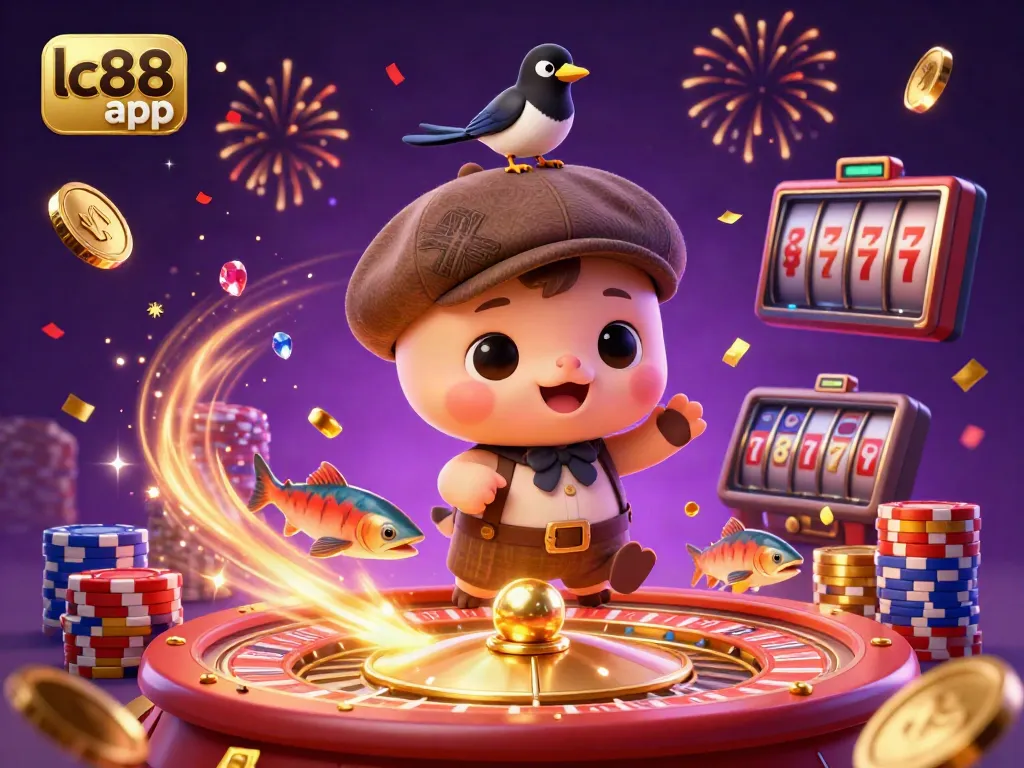 Experience the excitement with the lc88 app featuring playful characters and vibrant casino elements.