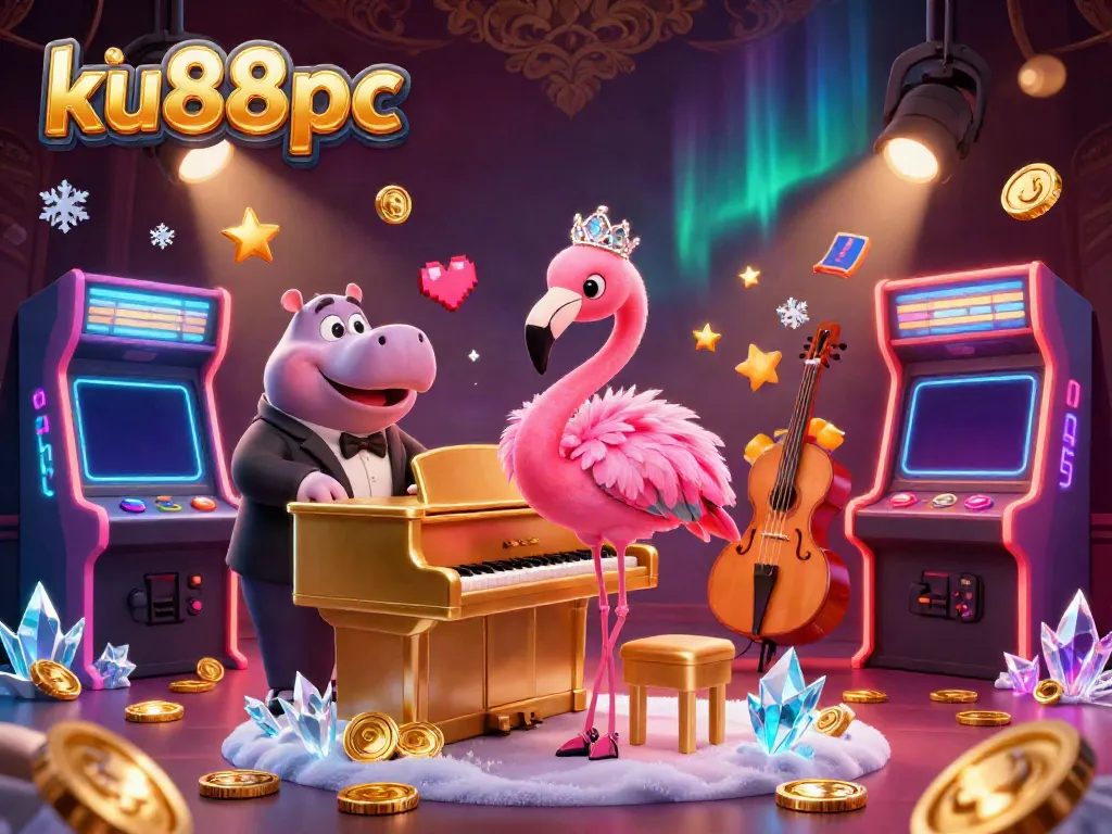 Experience vibrant gaming fun at ku88pc with lively cartoon characters and casino elements.