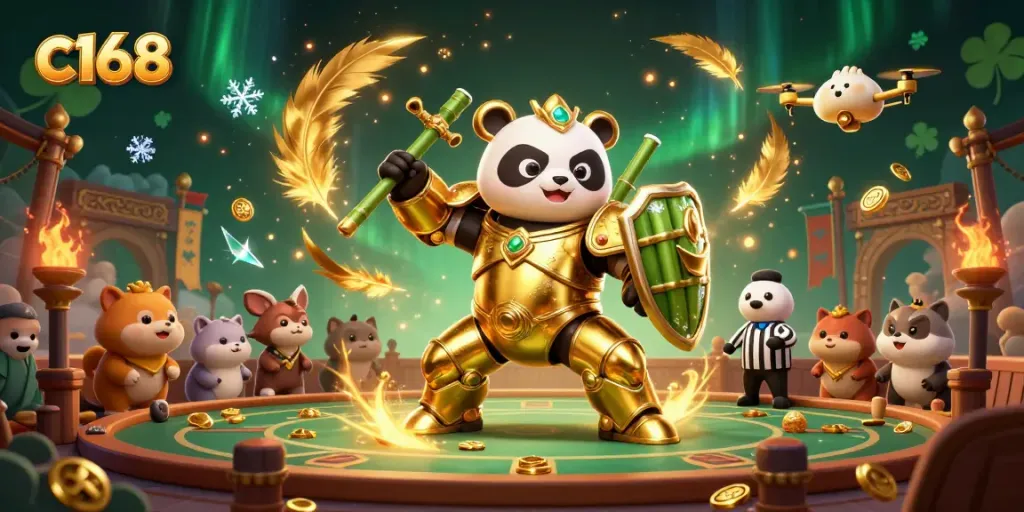 Engage in thrilling gameplay at c168 with vibrant characters in a dynamic casino arena.