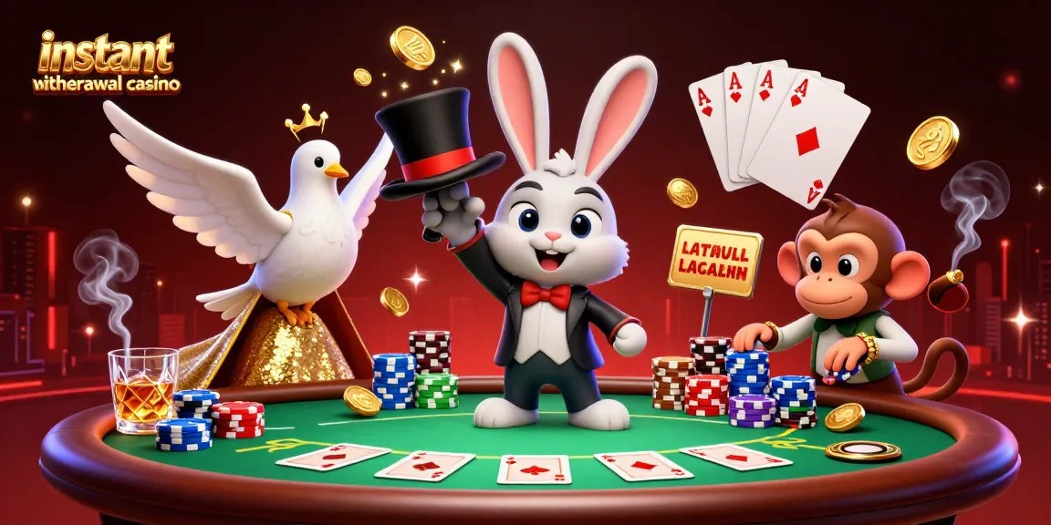 Experience the thrill at an instant withdrawal casino with golden coins and poker action!