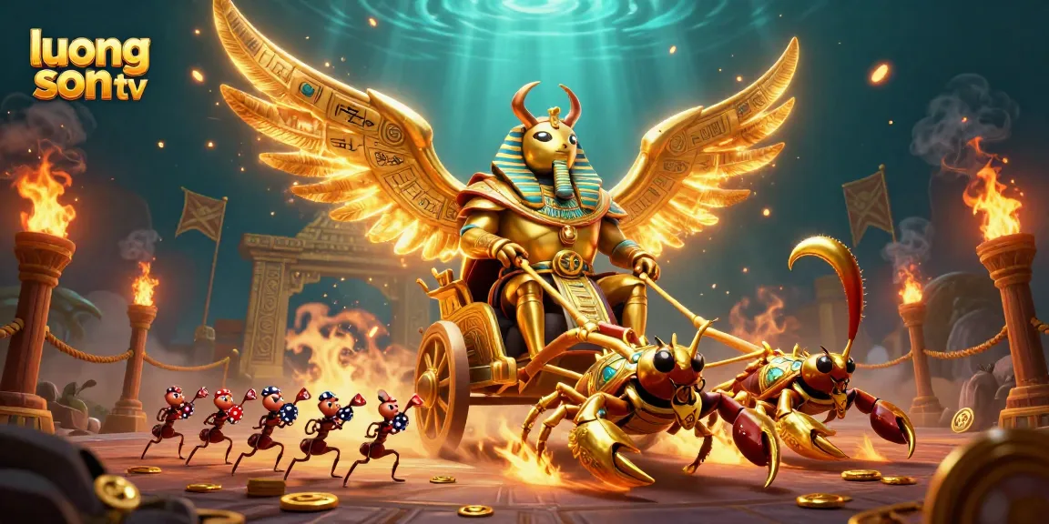 luong son tv showcases professional gaming with vibrant 3D characters amidst immersive gambling elements