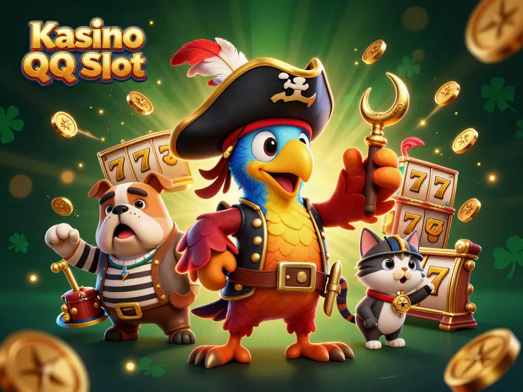 Experience the excitement of Kasino QQ Slot with vibrant 3D characters and slot elements in action.