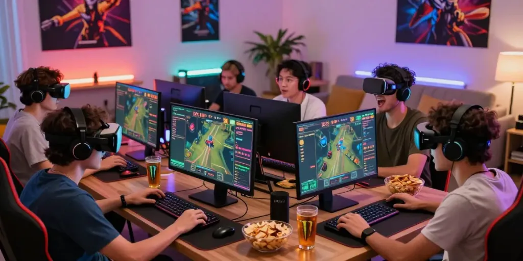Dynamic gaming scene at https://du88az.net/ with friends enjoying betting game.