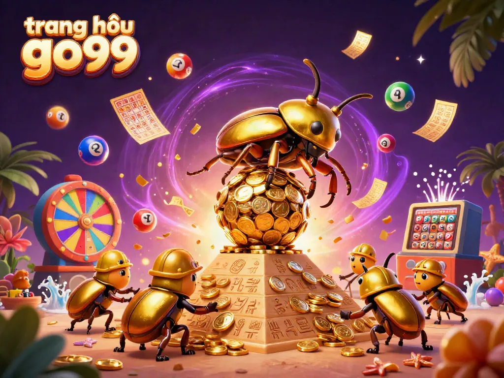 Exciting scene from the trang chủ go99 showcasing vibrant lottery elements and golden coins in a dynamic casino environment.