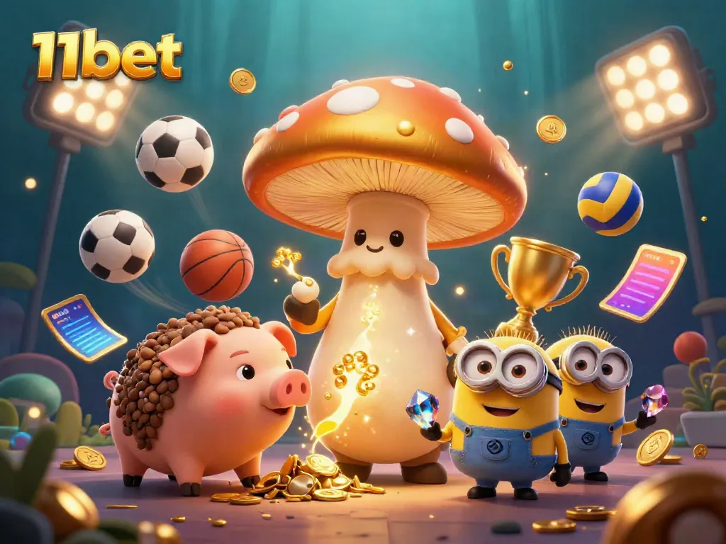 Engage with the vibrant world of 11bet, featuring dynamic sports betting elements and magical treasures bursting with color.