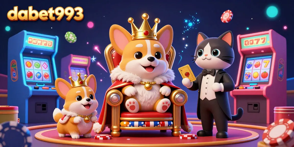 Experience the excitement of dabet993's vibrant casino world with colorful elements and charming characters.
