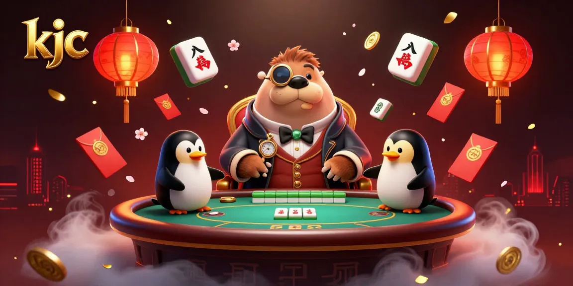 Engage in exciting gambling action at KJC with jolly walrus, penguin dealer, and bluffing pufferfish.